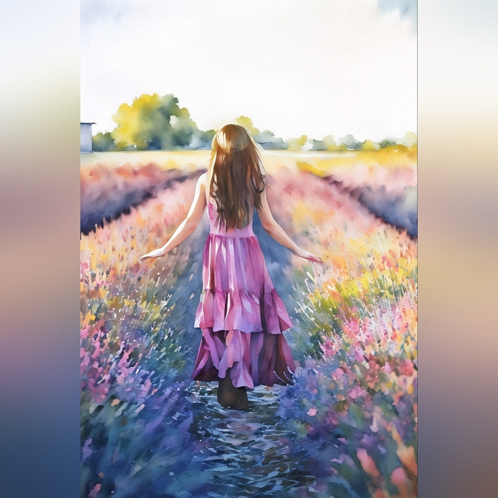 Fine Art Archival Print "Walking in the Lavender" 8x12 Sandra Boos Photography